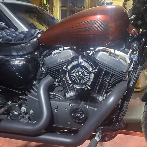 Filtro de aire para limpiador de aire para Harley Sportster Softail Touring Street Road King Glide Dyna para filtros de admision de aire Harley Davidson (Contrast Cut - Filtro Gris, A-Para modelos Sportster XL) - Imagen 3