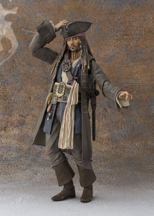 S.H.Figuarts Piratas del Caribe, Capitan Jack Sparrow, 5.9 pulgadas (150mm) Figura de Accion Pintada de ABS y PVC - Imagen 3