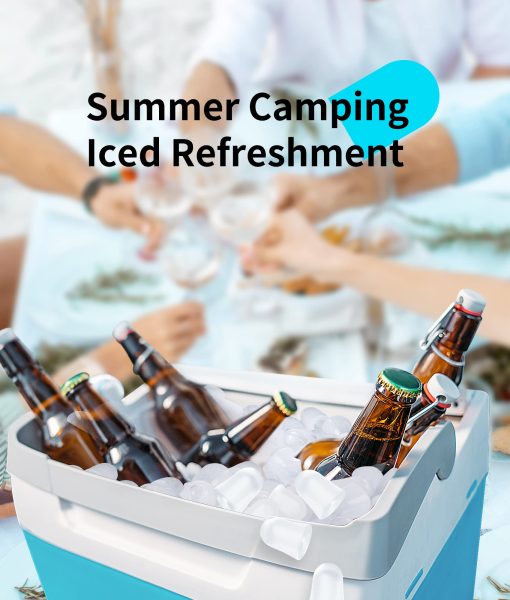Maquina de Hielo Portatil ecozy, 9 Cubos Listos en 6 Minutos, 26.5 lbs en 24 Horas, Maquina de Hielo Autolimpiable con Bolsas de Hielo/Cucharas de Hielo/Cubeta para Hogar Cocina Oficina Bar Fiesta, Plata - Imagen 7