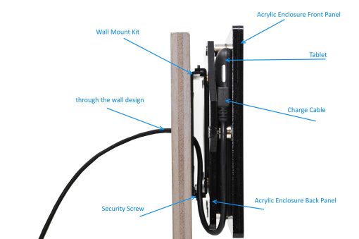 Estuche de Seguridad Anti-Robo de Acrilico VESA para Amazon Fire 7" 2015/2017/2019 con Kit de Montaje en Pared (Negro) - Imagen 8