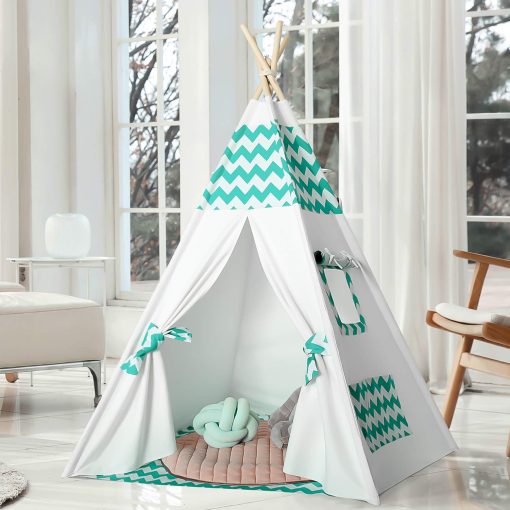 Tienda de campana para ninos Teepee para juegos en interiores | Tienda de campana Teepee para ninos y ninas | Tienda de campana para ninos pequenos | Tienda de campana para ninos en interiores Cumpleanos (Teepee de rombos verdes)