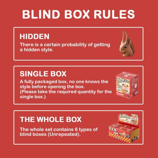 Set BEEMAI Pocket Cute Zoo Series Blind Box de 6 cajas (Set de 6 No Repetidas), Figuras Lindas Coleccionables - Imagen 3