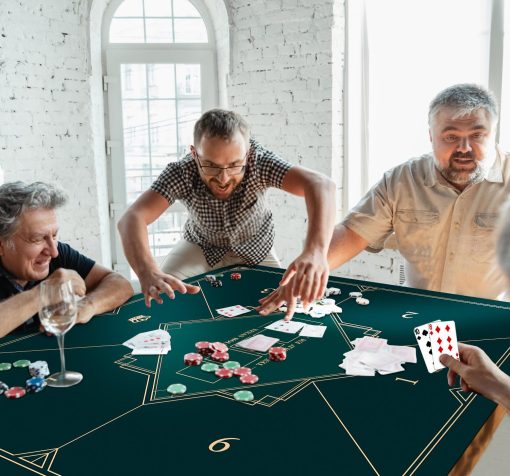 Nuventi Tapete de Poker Square Foldable de 24/31/39/47/55 pulgadas para 6 Jugadores, Layout Portatil Antideslizante de Goma para Juego de Cartas Texas Hold'em para Fiesta Familiar, Casino - Imagen 7