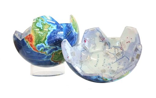Mapa de Elevacion de la Tierra, Globo Snapspheres Magnetico de 7.3", con Mapa Geologico en el Interior y Soporte - Imagen 7