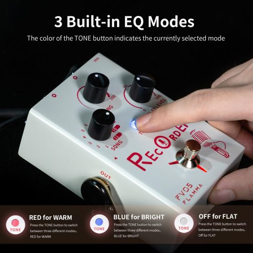 Procesador de Efectos Vocales FLAMMA FV05 con 11 Ranuras de Grabacion 70 Minutos de Capacidad Total de Grabacion Pedal de Efectos para Guitarra Acustica - Imagen 4