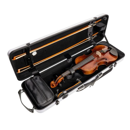Estuche de Violin Clasico Oblongo de Policarbonato MI&VI NP-7006 (Tamano Completo) 4/4 con Correas de Transporte | Higrometro | Estuche Resistente - por MI&VI MUSIC (Blanco) - Imagen 7