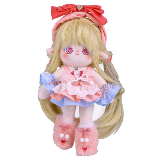 Muneca de Peluche Luna 30CM Original, Kawaii, Muneca de Algodon Suave de Anime, con Esqueleto Articulado y Ropa de Muneca, Pelo Largo, Piernas Largas, Muneca de Algodon de Anime para Ninos