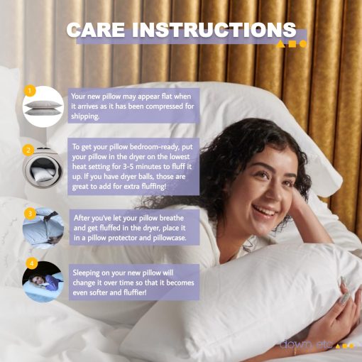 Almohada de plumon y plumas Down Etc Rhapsody Wrap Luxury Hotel 235 hilos 100% algodon suave prelavado a prueba de plumas hipoalergenico, Queen (Paquete de 1), Blanco - Imagen 2