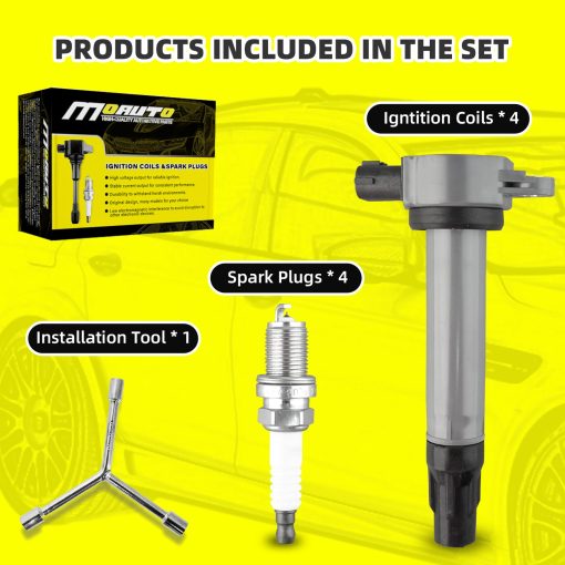 MOAUTO Set de 4 Bobinas de Encendido UF589 18323A016 & 4 PCS Bujias de Iridio Compatible con Mitsubishi Lancer Outlander 2.4L L4 - Imagen 6