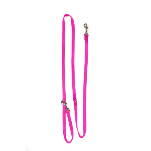 Correa de Perro Manos Libres Multi-Funcion Blue-9, Doble Enganche Ajustable de 6 Pies para Obediencia, Correr y Entrenamiento de Agilidad (Rosa Fuerte, Pequeno Mediano)