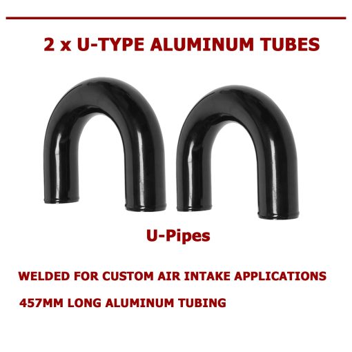 Kit de 8 Piezas de Tuberia Intercooler Universal de Aluminio en Forma de U en Negro con Abrazaderas en T y Manguera en Negro (8 Piezas 3 Pulgadas) - Imagen 5