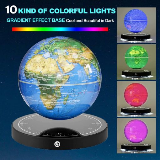Globo Flotante, Globo Magnetico Levitante con Luz LED, Globo Geografico Giratorio de 360? para Decoracion de Hogar y Oficina, Regalo Tecnologico Genial para Ninos, Maestros, Esposo, Colega.. - Imagen 3