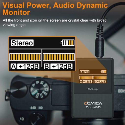 Sistema de Microfono Inalambrico Comica BoomX-D2 para Camaras, Videocamaras, Telefonos Inteligentes, Portatiles, Microfono Lavalier Inalambrico Compacto con Grabacion de Doble Canal, Reduccion de Ruido, Baja Latencia - Imagen 2