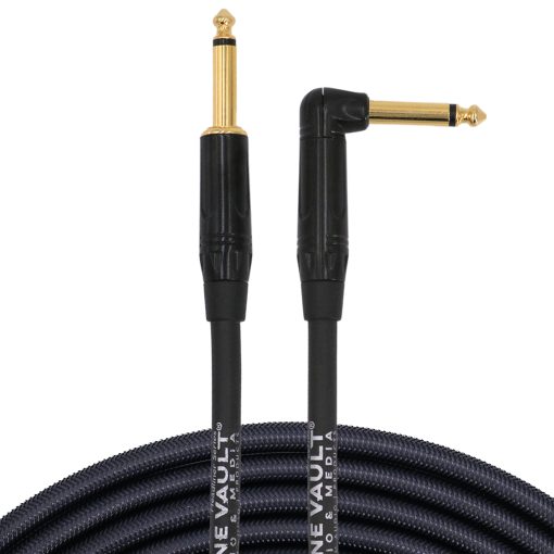 Cable de Guitarra Electrica Tone Vault Audio & Media de 20 pies, 1/4 pulgadas de angulo recto de alta calidad con recubrimiento de PET, Cable de Instrumento Profesional de Cobre Libre de Oxigeno (OFC) sin Ruido