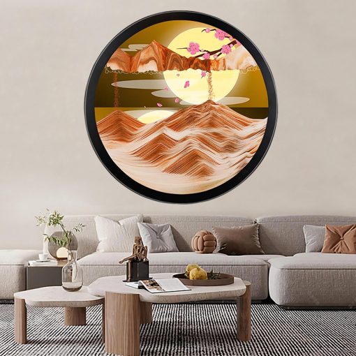 TNSLGHS Moving Sand Art, Arte de Arena en Movimiento Montable en Pared, Arte de Arena Liquida en Movimiento de 360?, Decoracion de Paisaje Marino Profundo en Casa, Oficina Relajante, Decoracion de Trabajo, C-24in/61cm