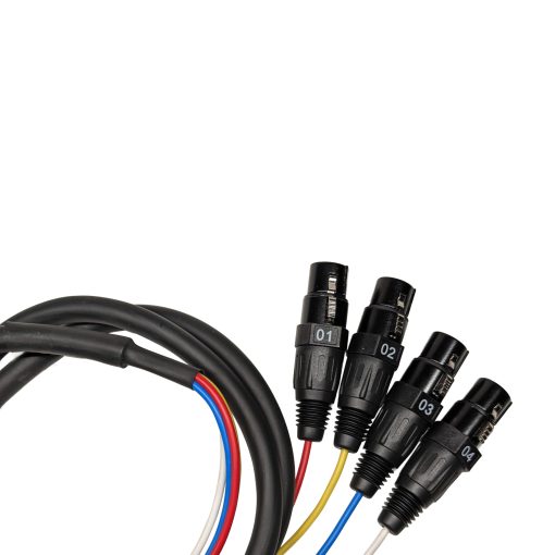 Cable Serpiente de Audio XLR Macho a Hembra de 4 Canales Milestock, Codificado por Colores para Directos, Grabaciones, Estudios, Mezcladores, Sistemas IEM & Microfonos, 10 pies - Imagen 5