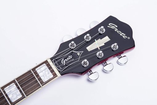 Guitarra Electrica Jazz GROTE Cuerpo Hueco Hardware Cromado Pastilla P90 (ROJA) - Imagen 3