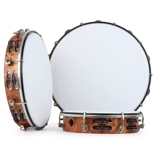 Tambor MUSCELL para Adultos, Tamborina de Plastico con Doble Fila de Cencerros de Metal, Instrumento Musical de 10" - Imagen 6