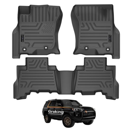 Tapetes para Piso Groking a medida para Toyota 4Runner 2013-2023 / Lexus GX460 2014-2022, Protector de Asientos de TPE para Filas Delanteras y Traseras, 3 Piezas, Negro