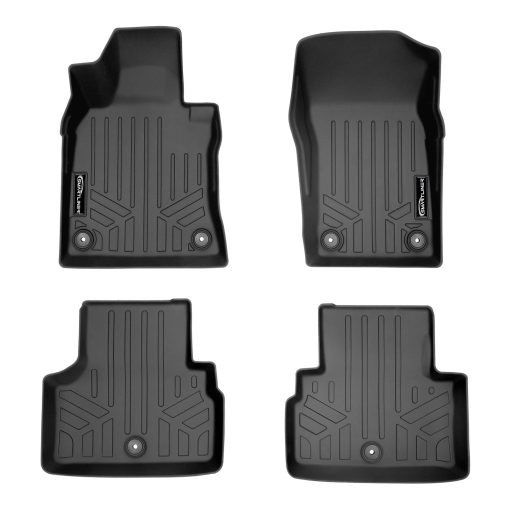 Tapetes para piso a medida MAXLINER Juego de 2 filas color negro compatible con Infiniti Q50 2018-2021