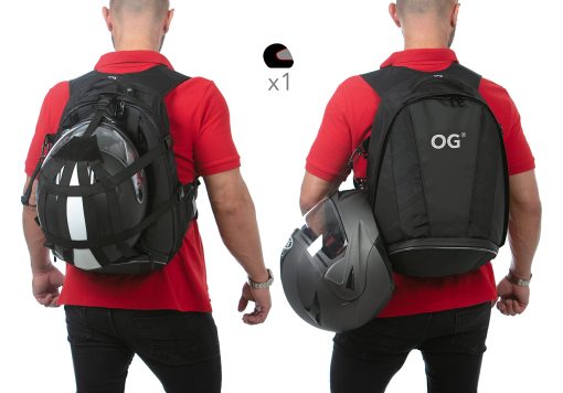 Mochila para motocicleta OG Original EZ-Rider PRO Negra Expandible 28-35L, Bolsa para casco de motocicleta, Correa para casco, Mochilas impermeables para motocicletas para hombres con bolsillo para laptop, Reflectante (Logo blanco) - Imagen 7