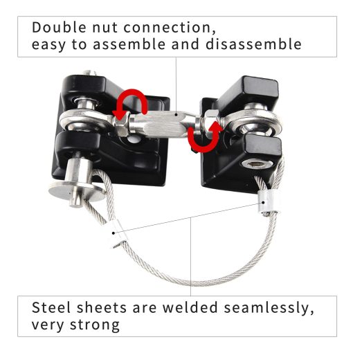 Cerrojo de Capo JK, Cierre de Capo, Kit de Bloqueo de Capo Jeep Wrangler, Par de Cierres de Capo de Acero Inoxidable, Aplicado a Jeep Wrangler JK JKU 2007-2018 Cierre de Capo Kit de Seguridad (negro) - Imagen 3