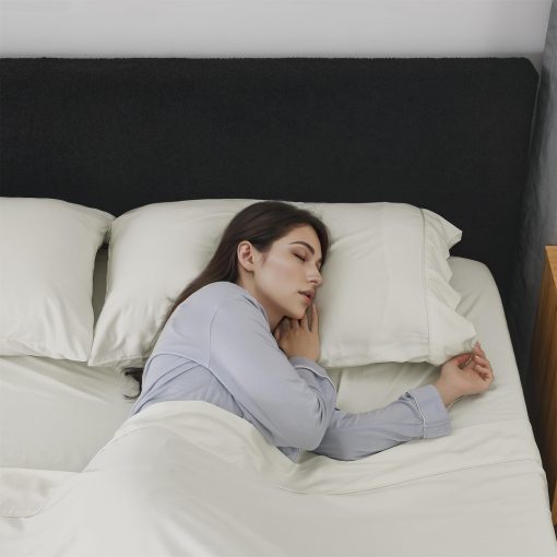 Juego de sabanas NAP&SLEEP Jade 100% viscosa en gris, tamano completo (bolsillos profundos para ajustarse a colchones de hasta 18 pulgadas de grosor) - Imagen 9