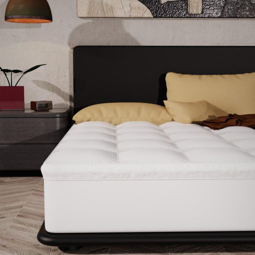 Epitex Cloud Top Colchon Queen Tamano Topper - Extra Grueso y Esponjoso Pillow Top para Cama Queen, Transpirable, Refrescante y de Apoyo con Diseno de Bolsillo Profundo de 8-16'', Fondo Antideslizante, 7 Pulgadas, Blanco