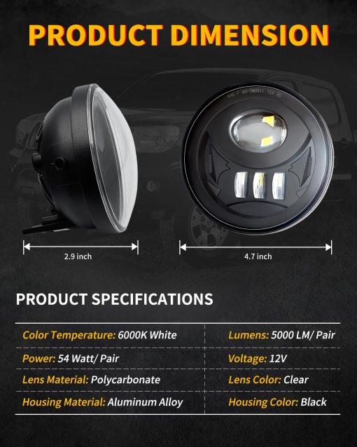 Kit de ensamblaje de luces antiniebla LED blancas Asgohme compatible con Toyota 2005-2011 Tacoma, 2004-2006 Solara, 2008-2015 Sequoia, 2007-2013 Tundra, paquete de 2 - Imagen 6
