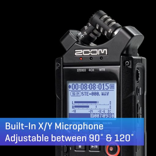 Grabadora Portatil Zoom H4n Pro de 4 Pistas, Totalmente Negra, Microfonos Estereo, 2 Entradas Combo XLR/ ?, Funciona con Pilas, para Grabacion Estereo/Multitrack de Musica, Audio para Videos y Podcasts - Imagen 3