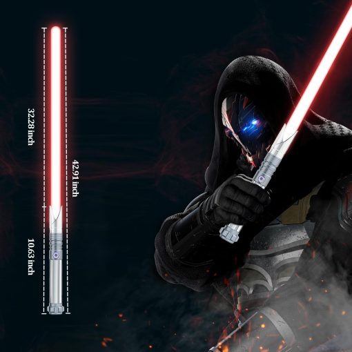 Sable de Luz Pesado para Adultos Duelo Suave Fx Lightsabers Recargable Metal Hilt 12 Colores 16 Sonidos Sables de Luz Fiesta de Halloween Accesorios de Cosplay (Gris) - Imagen 4
