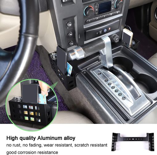 Caja organizadora de bandeja lateral para consola de cambios PIUGILH, para Hummer H2 2001-2007, accesorios de almacenamiento de bandeja multifuncional de aleacion de aluminio - Imagen 5