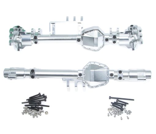Caja del Eje para Axial RBX10 Ryft 1/10 Rc Crawler Modelo de Coche Carcasa de Eje Delantero y Trasero de Aleacion de Aluminio Accesorio de Metal Upgrade 2Pcs (Plata) - Imagen 5