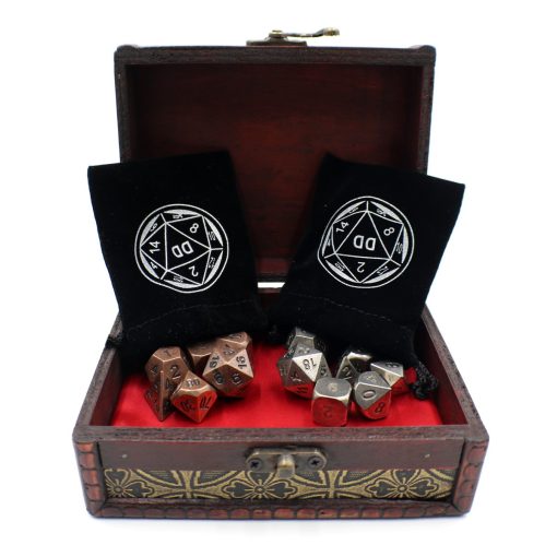 Sets de Dados de Metal para Juegos de Mesa de Rol con Cofre de Almacenamiento - Imagen 3