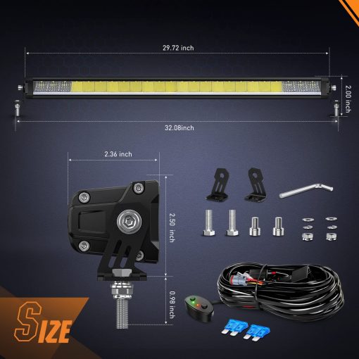 Barra de Luz LED Individual Nilight de 40.3 Pulgadas 165W 17675LM Anti-Glare Flood Spot Combo DRL Fuera de Carretera Slim Luz Bar IP68 con Kit de Cables DT 14AWG para Pickup Truck SUV ATV UTV Barco 4x4 Jeep, Garantia de 5 Anos - Imagen 7