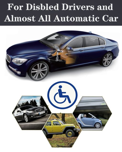 Controles manuales para conductores discapacitados, equipo de ayuda ajustable para conducir con discapacidad, controles manuales para vehiculos para discapacitados/ asistente de pedales de freno de coche, kit de dispositivo de alta gama con volantes giratorios - Imagen 7