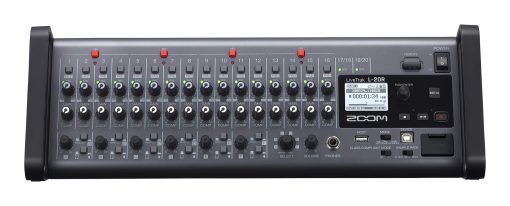 Mezclador digital y grabadora multitrack Zoom LiveTrak L-20R, montable en rack, 20 entradas/ 22 canales, grabador de tarjeta SD de 22-entradas/4-salidas, interfaz de audio USB de 22-entradas/4-salidas, 6 salidas personalizables, control inalambrico para iOS - Imagen 2