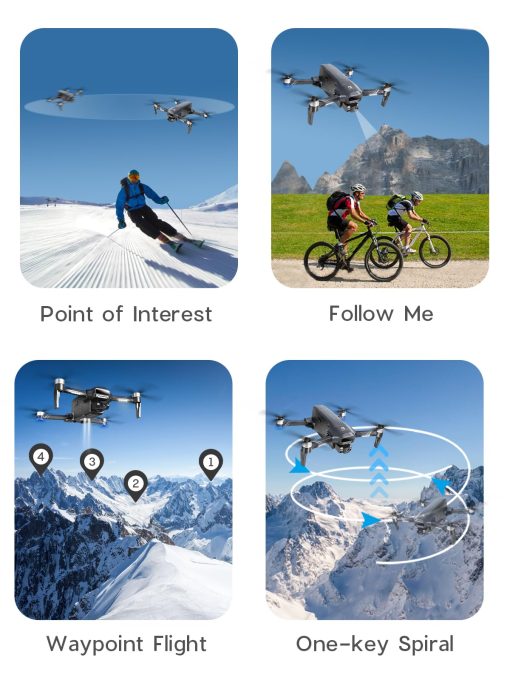 Drone TRIPLEFINE TF35 PRO 2-Ejes con Camara 4K, 2 Baterias 80 Minutos de Vuelo, Alcance de 11500 Pies, Camara EIS 4K/30FPS, Drone GPS con Motores Brushless, Certificacion FAA Completada - Imagen 6