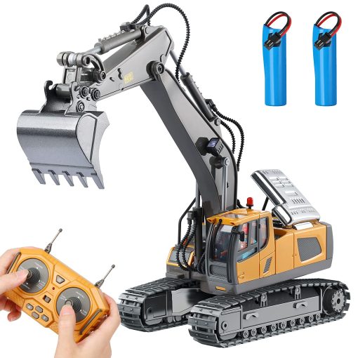 DDAI Excavadora de Control Remoto para Ninos de 8-12 anos Mejores Ideas de Regalo para nino de 3 4 5 6 7 8 9 10+ Anos Excavadoras de Construccion RC Recargables Vehiculos de Ingenieria con Pala de Metal