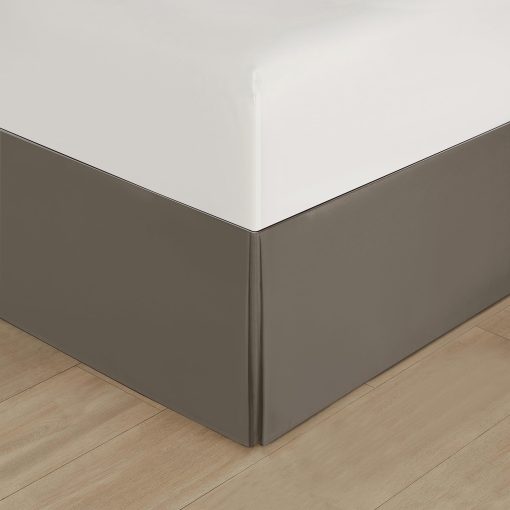 Juego de Edredon LANCO MODERN LIFESTYLE Queen, Gris Oro, 7 Piezas en un Paquete, Jacquard Ultra Suave con Trabajo de Piezas Solidas, Juego de Cama de Lujo con Edredones, Falda de Cama, Fundas de Almohada y Almohadas Decorativas - Imagen 8