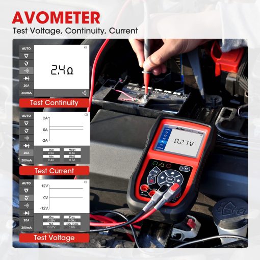 Autel AL539B Escaner OBD2, Lector de Codigos 3-en-1 Probador de Bateria Avometro para Baterias de 12 Voltios, Diagnostico Completo OBDII y Pruebas de Sistemas de Arranque y Carga - Imagen 6