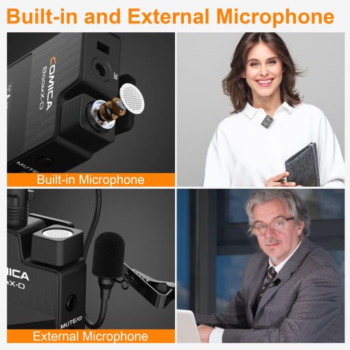 Sistema de Microfono Inalambrico Comica BoomX-D2 para Camaras, Videocamaras, Telefonos Inteligentes, Portatiles, Microfono Lavalier Inalambrico Compacto con Grabacion de Doble Canal, Reduccion de Ruido, Baja Latencia - Imagen 3
