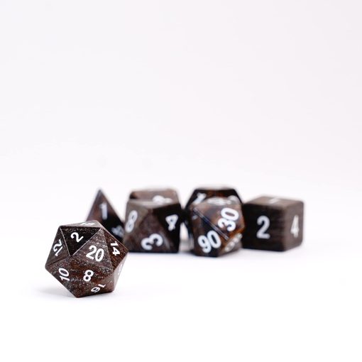 Set de Dados de Poliedro de DND de 16mm de FanRoll por Metallic Dice Games: Bronzite, Juego de Rol de Dados para Dungeons and Dragons - Imagen 3