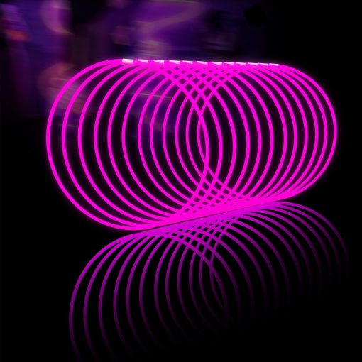 Paquete de 100 Collares luminosos Glow Fever 22'' con Conectores, Palos Luminosos Neon para Fiestas, Festivales, Raves, Conciertos, Cumpleanos y Bodas, Color Rosa