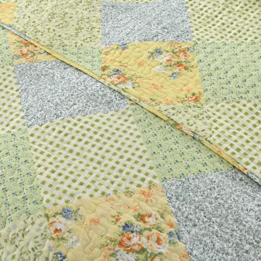 Colcha Verde Floral Queen Size 100% Algodon - Juego de Colcha de Granja Queen Size Reversible y Ligero Juego de Cama Queen Suave para Todas las Estaciones de 3 Piezas - Imagen 4