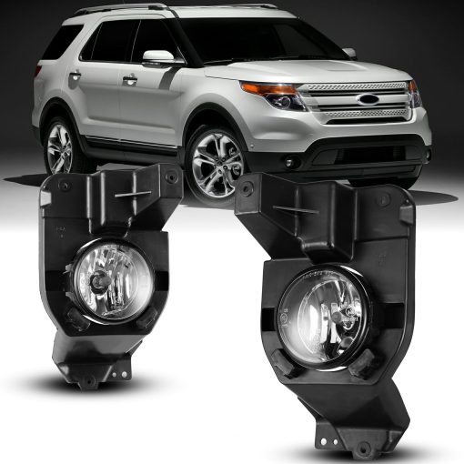 Luces de niebla AUTOFREE compatibles con Ford Explorer 2011-2015, Kits de luces de niebla y spot de conduccion 1 par (Lente transparente)