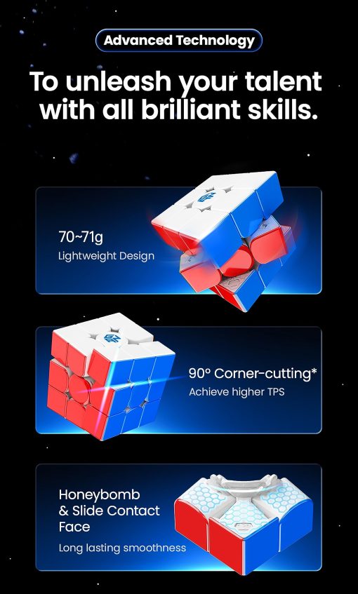 CuberShop GAN 14 MagLev UV Coated, Ultimate GAN 14 M 2023 Flagship Cubo de Velocidad Magnetico 3x3, 56mm Cubo Magico Puzzle (GAN14 MagLev UV Speed Cube, Superficie Brillante & Internos Primarios) - Imagen 8