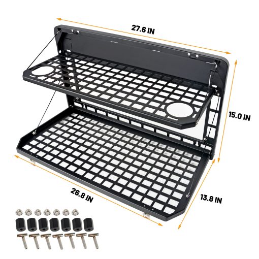 Mesa de Porton Trasero Plegable Estante de Almacenamiento de Aleacion de Aluminio Panel MOLLE para Ford Bronco 2021-2024 - Imagen 7