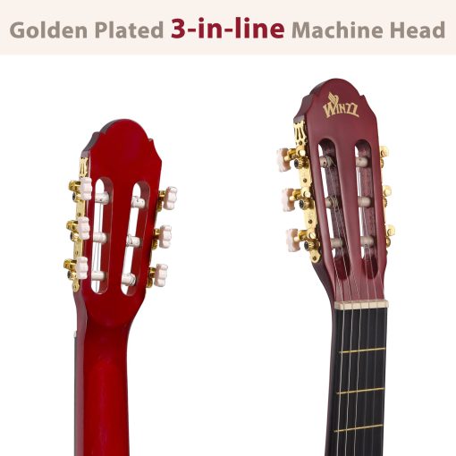 Guitarra Clasica de 39 Pulgadas para Principiantes con Lecciones en Linea Bolso Capo Afinador Cuerdas - Imagen 5