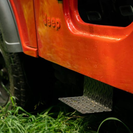Paso Lateral Compatible con Vehiculos Jeep CJ5 (Par) - Construccion en Acero Solido - Diseño de Traccion de Placa de Diamante Metalico - Ajuste Universal en Clasicos CJ-5 (Solido) - Imagen 5